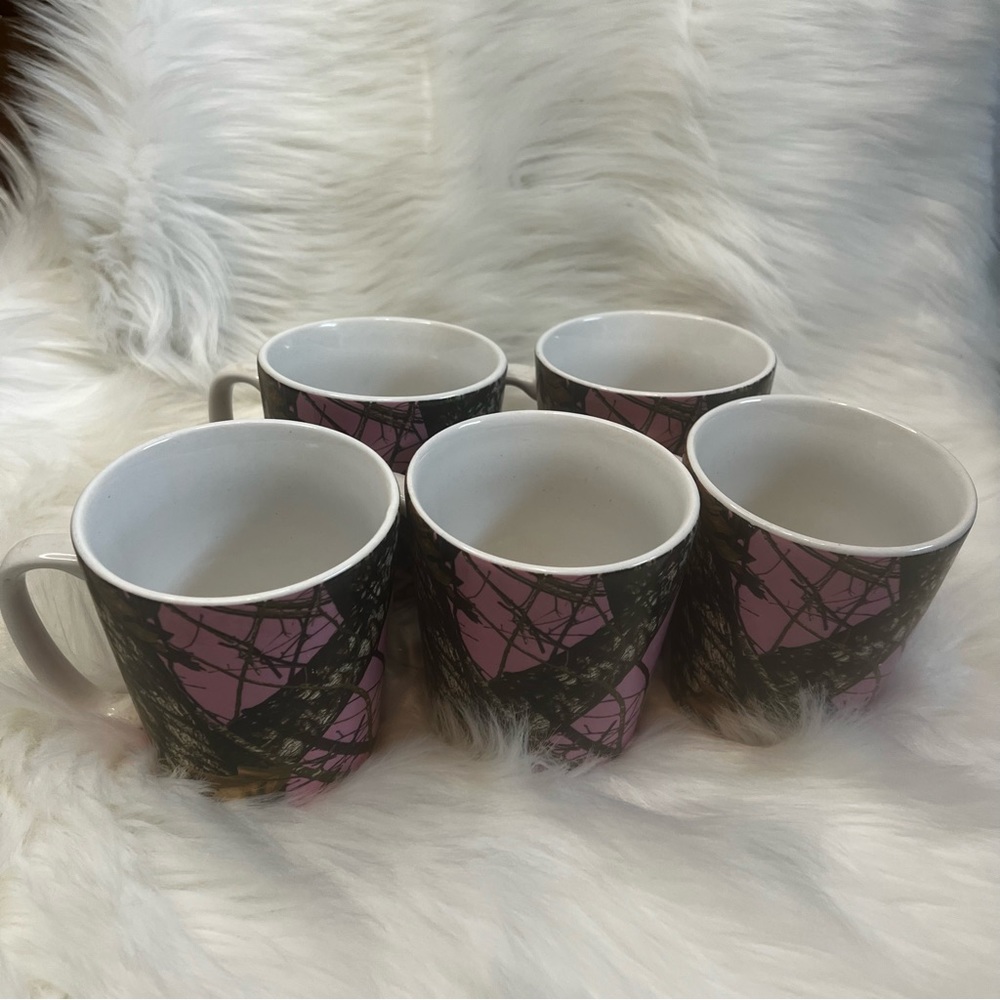 MOSSY OAK Pink Camo Break Up Infinity Hunting 16oz Coffee Cup Mug Lot of 5